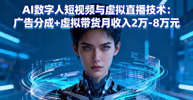 AI数字人短视频与虚拟直播技术：广告分成+虚拟带货月收入2万-8万元-极客网创