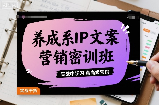 养成系IP文案营销密训班，实战中学习真高级营销-极客网创