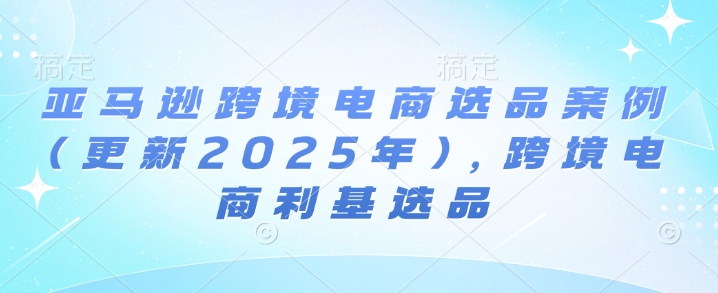 亚马逊跨境电商选品案例(更新2025年10月)，跨境电商利基选品-极客网创