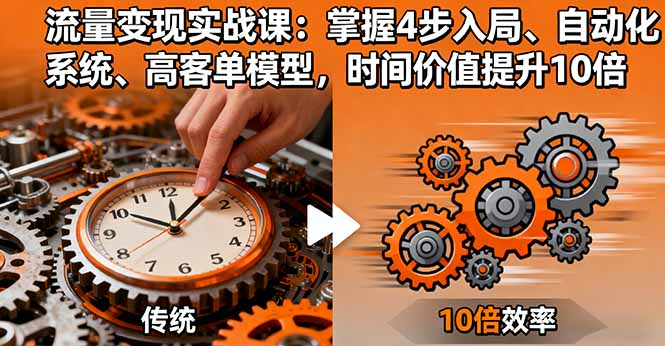 流量变现实战课：掌握4步入局、自动化系统、高客单模型，时间价值提升10倍-极客网创