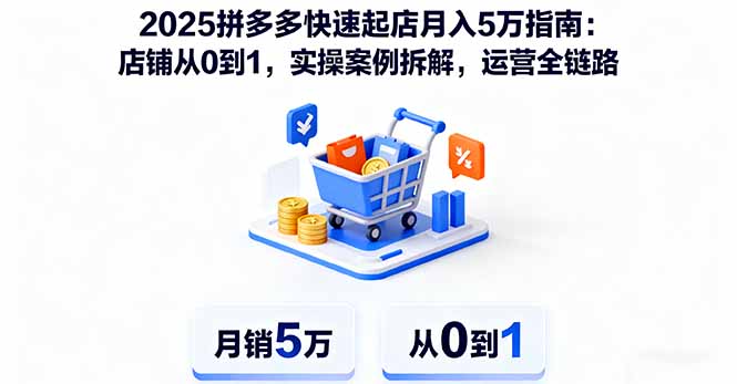 2025拼多多快速起店月入5万指南：店铺从0到1，实操案例拆解，运营全链路-极客网创