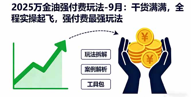 2025万金油强付费玩法-9月：干货满满，全程实操起飞，强付费最强玩法-极客网创
