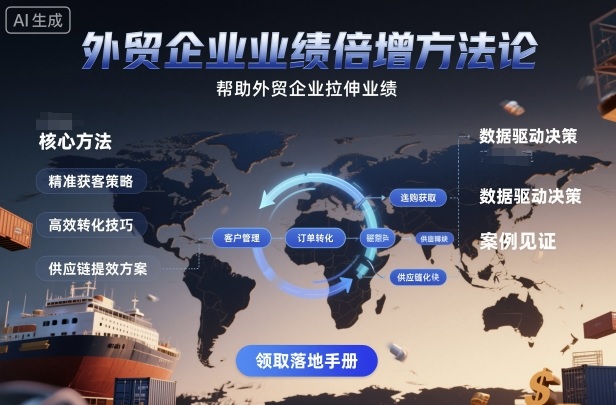 外贸企业业绩倍增方法论，帮助外贸企业拉伸业绩-极客网创