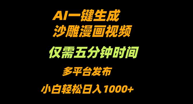 AI一键生成沙雕动漫视频，只需5分钟，小白轻松日入1000+-极客网创