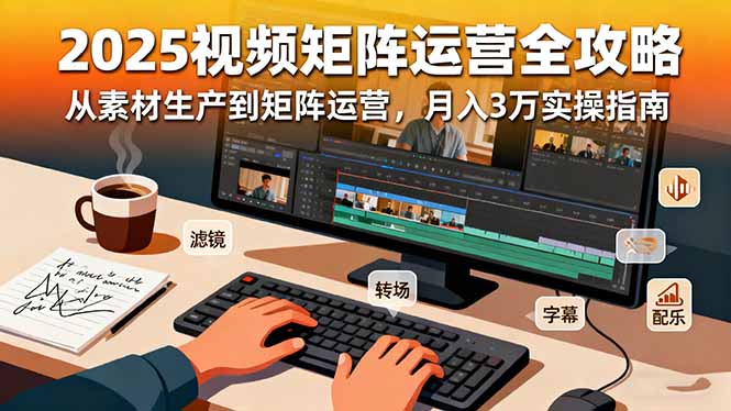 2025短视频矩阵运营全攻略：从素材生产到矩阵运营，月入3万实操指南-极客网创