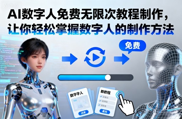 AI数字人免费无限次教程制作，让你轻松掌握数字人的制作方法-极客网创