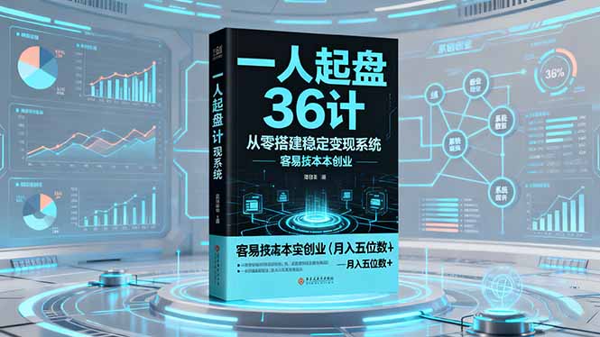 一人起盘36计：从零搭建稳定变现系统，实现低成本创业，月入五位数+-极客网创