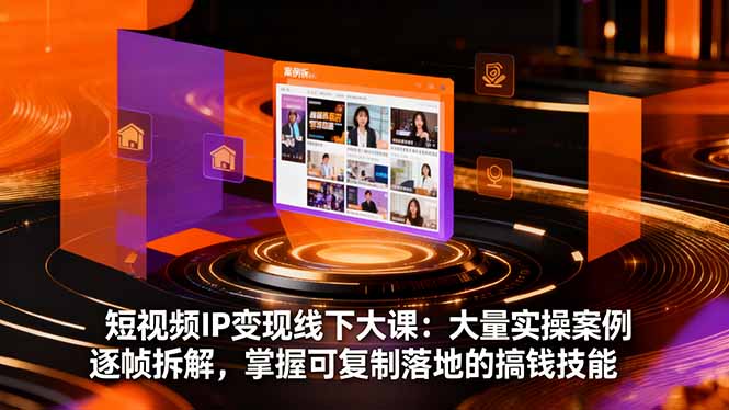 短视频IP变现线下大课：大量实操案例逐帧拆解，掌握可复制落地的搞钱技能-极客网创