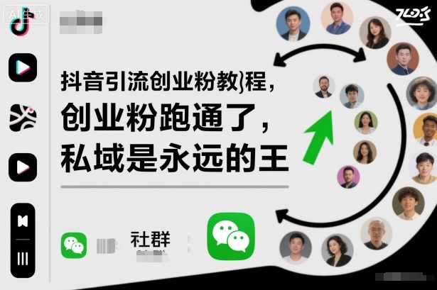 抖音引流创业粉教程，创业粉终于跑通了，私域是永远的王-极客网创