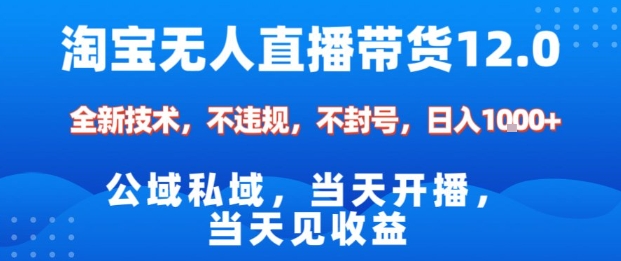 淘宝无人直播12.0，公域私域技术，不封号，不违规布局双十一流量风口，日入1k(独家技术)【揭秘】-极客网创
