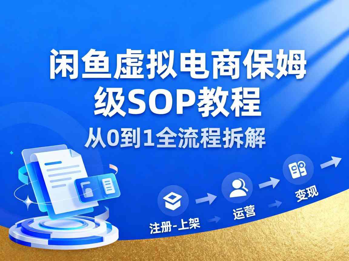 闲鱼虚拟电商，月入轻松过1W，保姆级SOP教程-极客网创