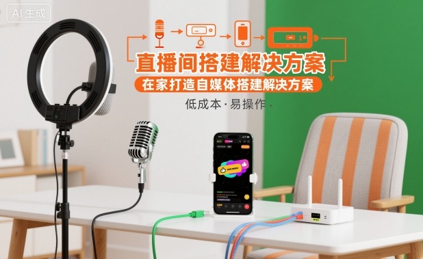 直播间搭建解决方案，在家打造自媒体搭建解决方案-极客网创