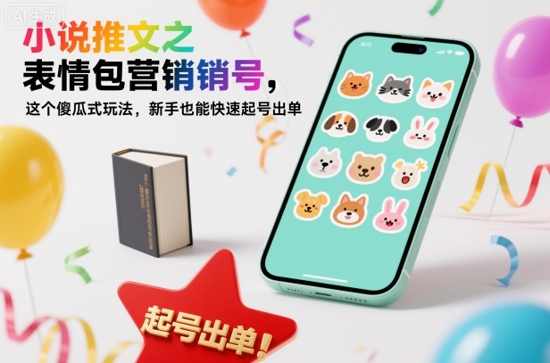 小说推文之表情包营销号，这个傻瓜式玩法，新手也能快速起号出单-极客网创