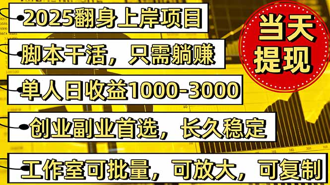 2025翻身上岸项目脚本干活，内部客户经理内部开号，单人日收益1000-300…-极客网创