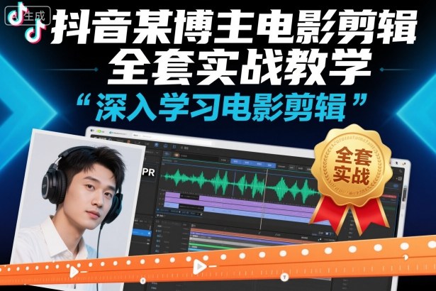 抖音某博主电影剪辑全套实战教学，深入学习电影剪辑-极客网创