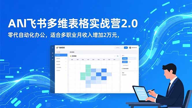 AI+飞书多维表格实战营2.0：零代码自动化办公，适合多职业月收入增加2万元-极客网创