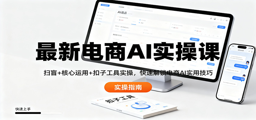 最新电商AI实操课：扫盲+核心运用+扣子工具实操，快速解锁电商AI实用技巧-极客网创