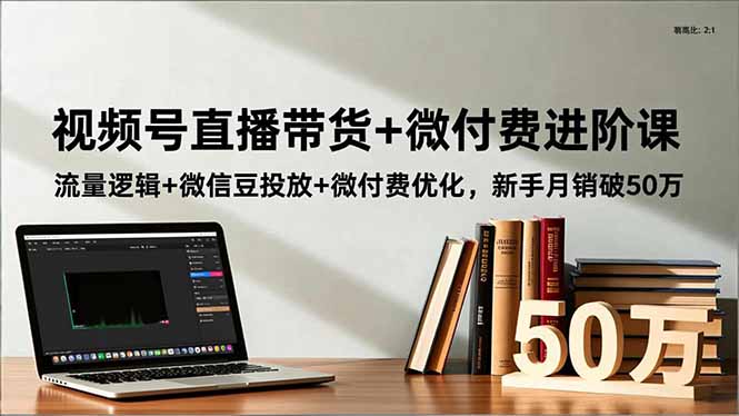视频号直播带货+微付费进阶课：流量逻辑+微信豆投放+微付费优化，新手月销破50万-极客网创