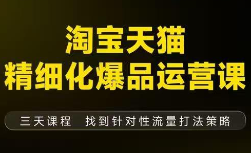 猫课子幽·淘宝天猫精细化爆品运营【音频+字幕+文档】(9月12-14杭州线下课)-极客网创