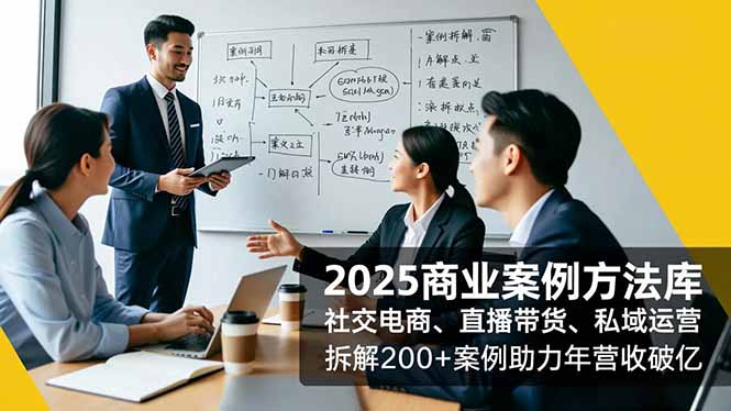 2025商业案例方法库，社交电商、直播带货、私域运营，拆解200+案例助力年营收破亿-极客网创