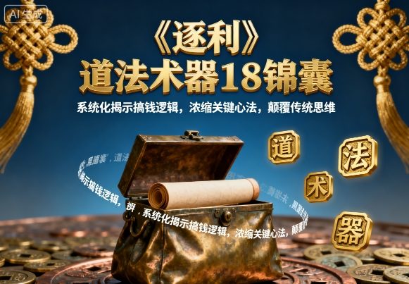 《逐利》道法术器18锦囊，系统化揭示搞钱逻辑，浓缩关键心法，颠覆传统思维(更新)-极客网创