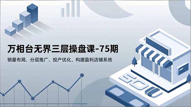 万相台无界三层操盘课-75期，销量布局、分层推广、投产优化，构建盈利店铺系统-极客网创