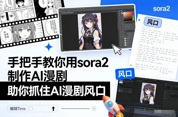 手把手教你用sora2制作AI漫剧，助你抓住AI漫剧风口-极客网创