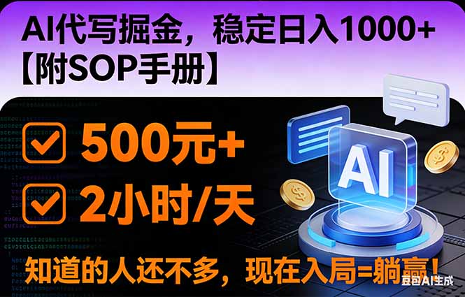 2026风口项目,AI代写掘金，稳定日入1000+，掌握核心技能【附SOP手册】-极客网创