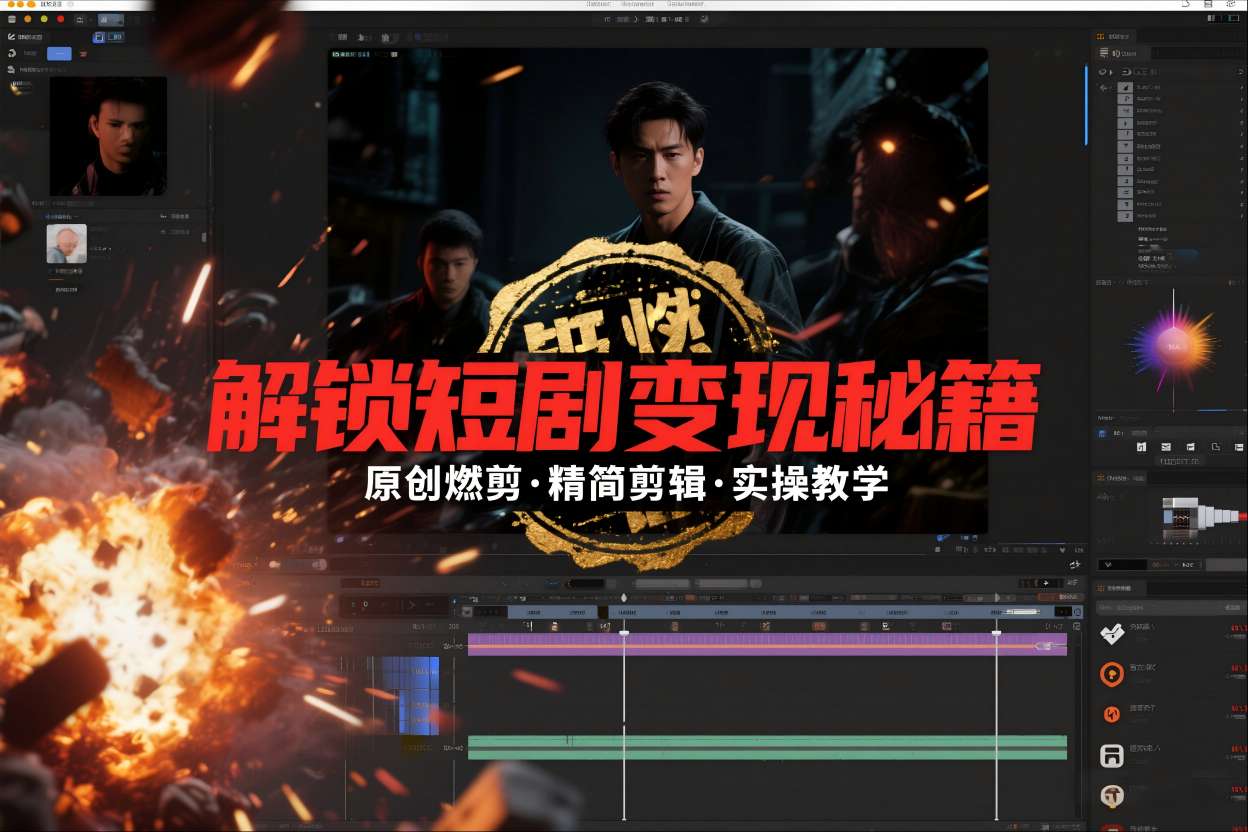 短剧拉新之原创燃剪精简剪辑实操课，解锁短剧变现秘籍-极客网创