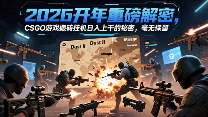 2026开年重磅解密，CSGO游戏搬砖挂机日入上千的秘密，毫无保留-极客网创