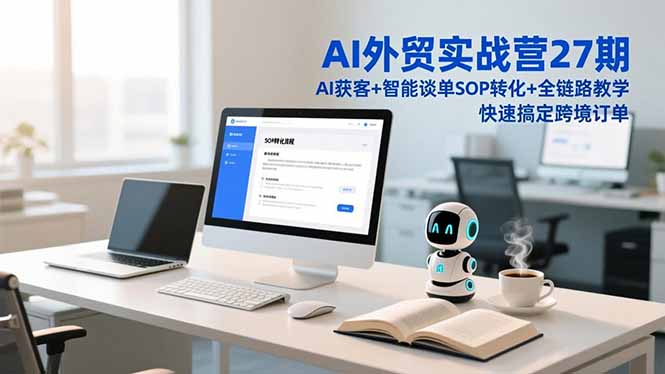 AI外贸实战营27期，AI获客+智能谈单+SOP转化+全链路教学，快速搞定跨境订单-极客网创