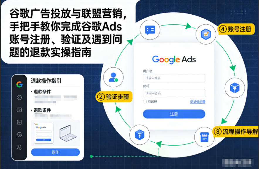 谷歌广告投放与联盟营销，手把手教你完成谷歌Ads账号注册、验证及遇到问题的退款实操指南-极客网创