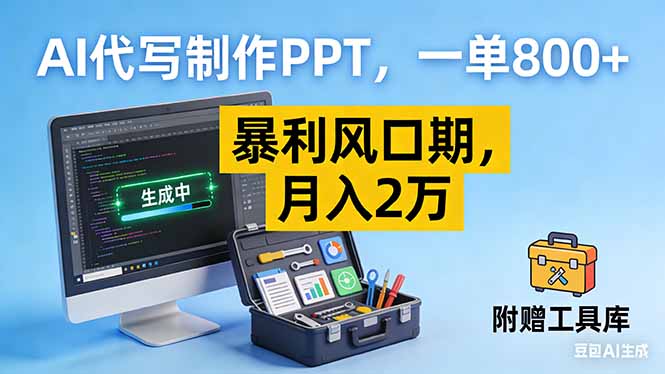 AI代写制作PPT，一单800+， 暴利风口期，月入2万【附工具】-极客网创