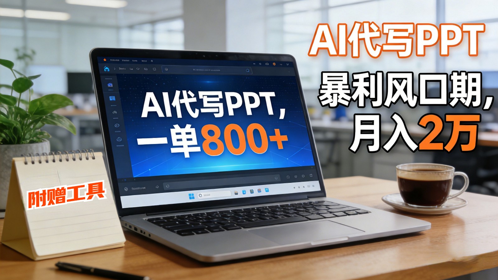 AI 代写做 PPT！一单狂赚 800+，风口期月入 2 万(工具 + 提示词直接送)-极客网创