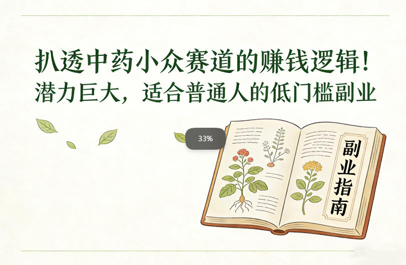 扒透中药小众赛道的賺米逻辑，潜力巨大，适合普通人的低门槛副业-极客网创