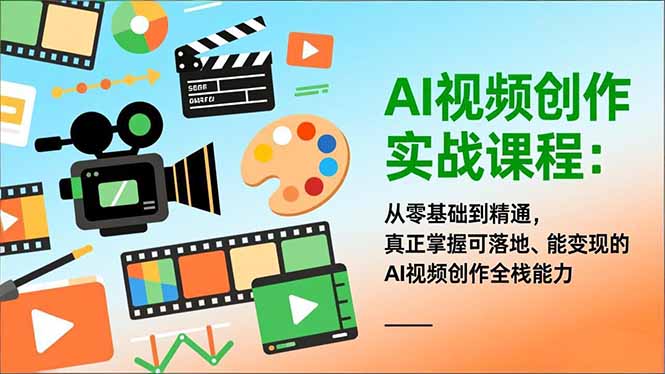 AI视频创作实战课程：从零基础到精通，真正掌握可落地、能变现的AI视频创作全栈能力-极客网创