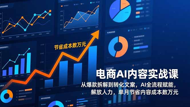 电商AI内容实战课，从爆款拆解到转化文案，AI全流程赋能，解放人力，单月节省内容成本数万元-极客网创