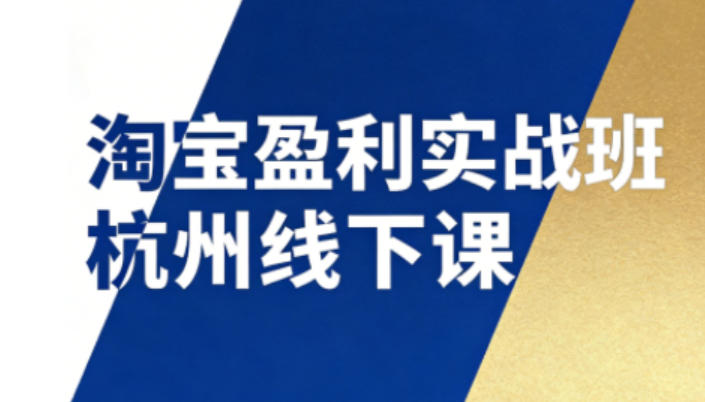 淘宝盈利实战班杭州线下课12月26-28日(音频+字幕),帮你掌握SOP流程+12门核心技术-极客网创