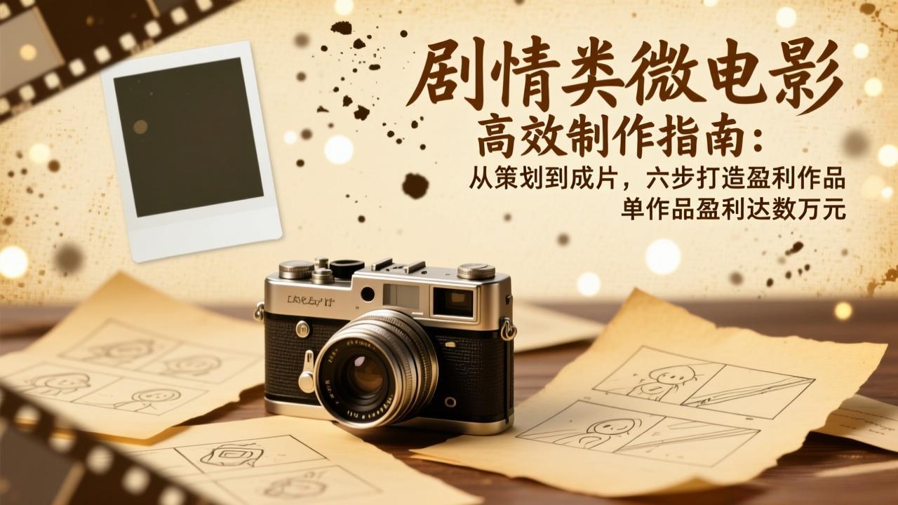 剧情类微电影高效制作指南：从策划到成片，六步打造盈利作品，单作品盈利达数万元-极客网创