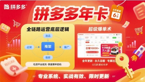 拼多多年卡，拼多多全链路运营底层逻辑，超级爆单术【更新26年1月】-极客网创