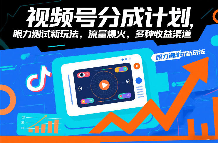 视频号分成计划，眼力测试新玩法，流量爆火，多种收益渠道-极客网创