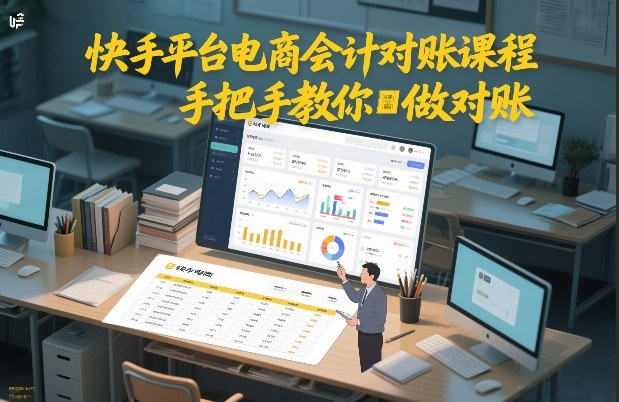 快手平台电商会计对账课程，手把手教你做对账-极客网创