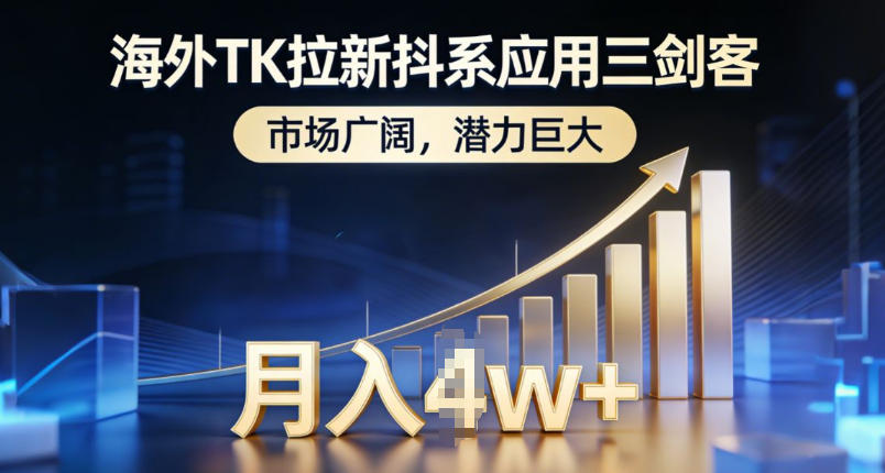 海外TK拉新抖系应用三剑客，市场广阔，潜力巨大，月入1w+-极客网创