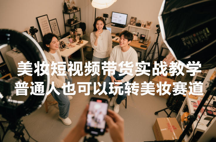 美妆短视频带货实战教学，普通人也可以玩转美妆赛道-极客网创