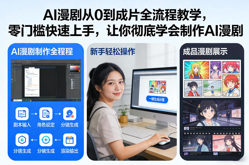 AI漫剧从0到成片全流程教学，零门槛快速上手，让你彻底学会制作AI漫剧【保姆级教程】-极客网创