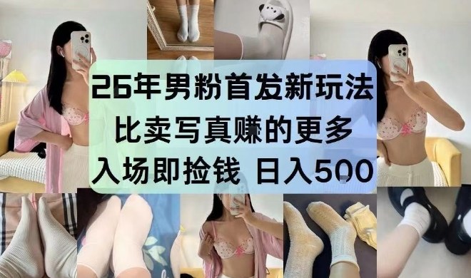 26年男粉首发最新3.0玩法,独此一家,比卖写真賺的更多,入场即捡钱,日入5张【揭秘】-极客网创