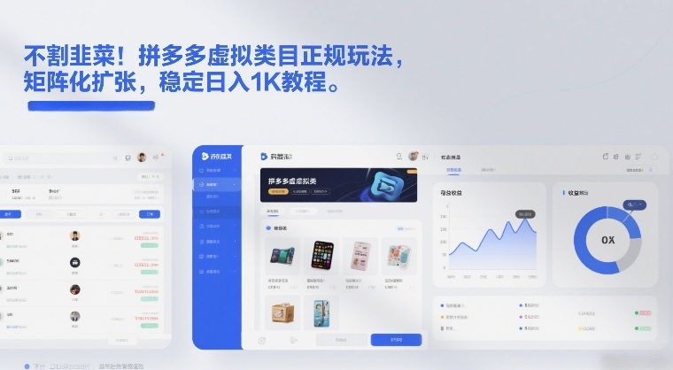 不割韭菜！拼多多虚拟类目正规玩法，矩阵化扩张，稳定日入1K教程【揭秘】-极客网创