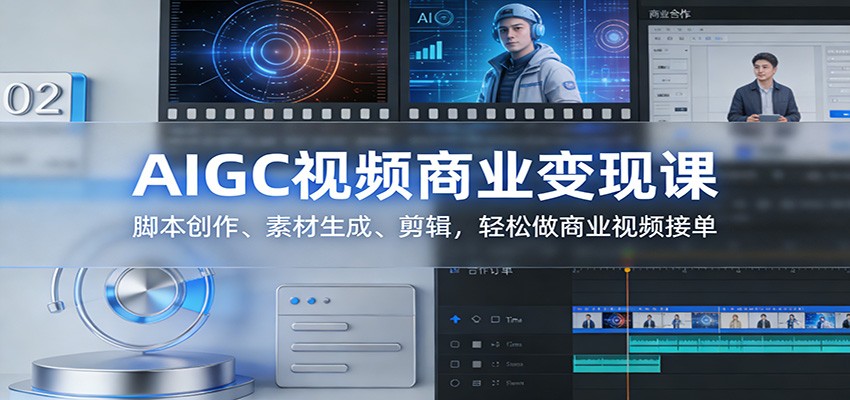 AIGC视频商业变现课：脚本创作、素材生成、剪辑，轻松做商业视频接单-极客网创