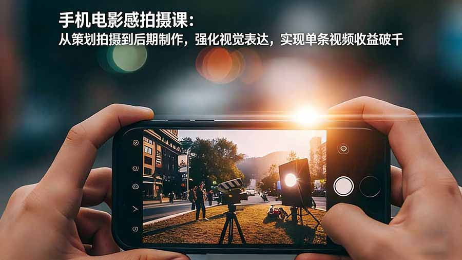 手机电影感拍摄课：从策划拍摄到后期制作，强化视觉表达，实现单条视频收益破千-极客网创