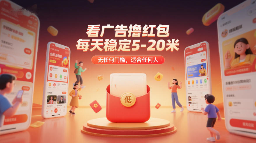 看广告撸红包,每天稳定5-20米,无任何门槛,适合任何人-极客网创